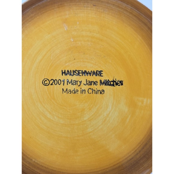Hausenware by Mary Jane Mitchell 2001 Yellow Ceramic Serving‎ Bowl - Picture 8 of 11